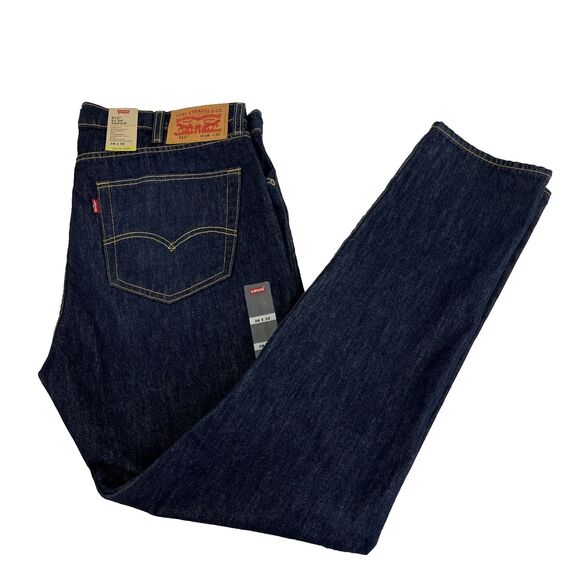 New Mens Levi’s 512 Slim Taper Dark Wash Jeans Size 38x32 Irregular NWT - Picture 1 of 8